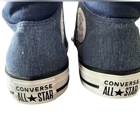 Converse Chuck Taylor All Star Mid-Top 563448F Blue Denim Pink Star Womens Sz 8 - Picture 5 of 9